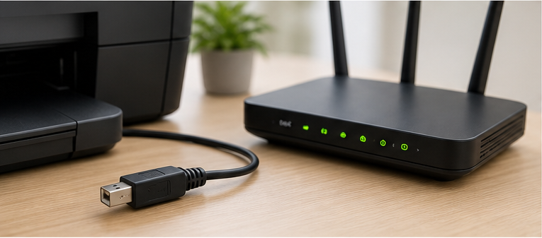 检查打印机 USB 和网络连接