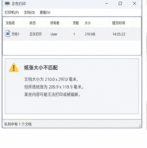 清理打印队列中的旧尺寸任务