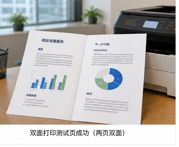 用两页测试文档确认双面输出