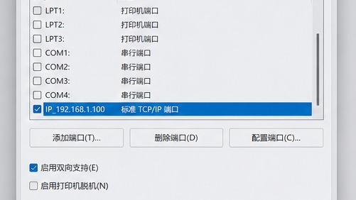 打印机驱动与端口属性