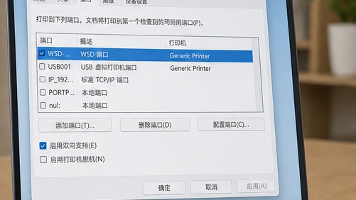 手动添加打印机与端口设置